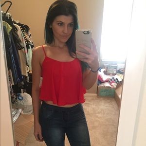 Red boutique crop top